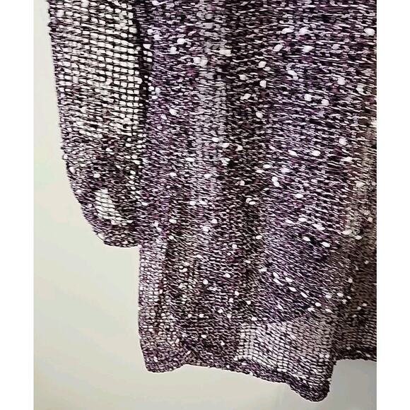 KEREN HART Tan-Open-weave, textured look w/Asymmetrical lower edge Cardigan-XL - Picture 9 of 14